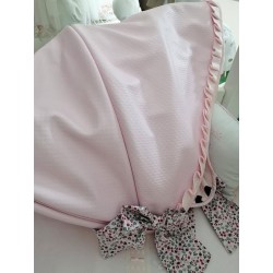 Capota Polipiel Dibujo Piqué Rosa con lazos