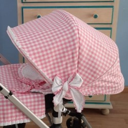 Capota Bugaboo Camaleón Extensible Vichy Rosa