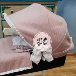 Capota Bugaboo Camaleón Extensible Piqué Rosa empolvado y lazos