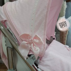 Capota Bebecar Spot Vichy Rosa pasacinta y cinta rosa