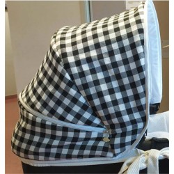 Capota Extensible Jane Micro Vichy Blanco Negro