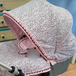 Capota Bugaboo Camaleón Flores y Piqué rosa extensible