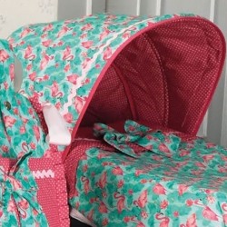 Capota Bugaboo Camaleón Flamencos Verde Rojo