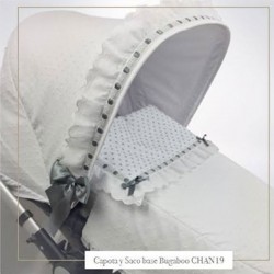 Capota Bugaboo Camaleón Fox Búffalo Plumeti Blanco con volante