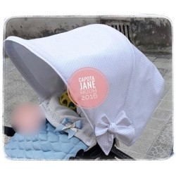 Capota Jane Muum 2016 Piqué Blanco con Lazos