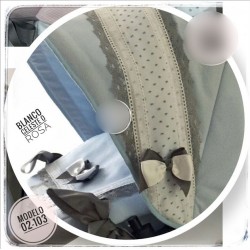 Capota Bugaboo Camaleón Piqué celeste, puntilla gris