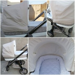 Capota Bebecar Ip Op Plumeti Cámel Punto Crema