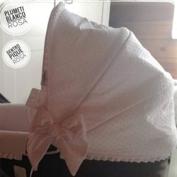 Capota Jane Micro Plumeti Blanco Punto Rosa