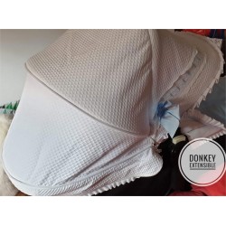 Capota Bugaboo Donkey Extensible Blanco pasacinta azul