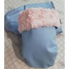 Guantes Carro Manoplas Polipiel Azul Celeste Pelo Rosa