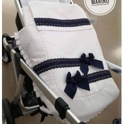 Funda Colcha Cubrepies Capazo Opción Saco (Bebecar, Bugaboo, Jane, Cam, etc) Piqué Blanco y otros