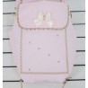Funda Colcha Cubrepies Capazo Opción Saco (Bebecar, Bugaboo, Jane, Asalvo, etc) Rosa con Cámel y otros