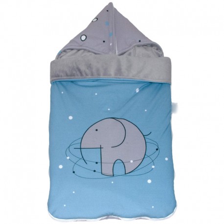 Saco Capazo Cuco Universal Polar / Entretiempo Elefante Azul Gris
