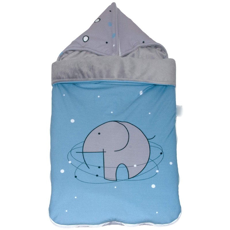 Saco Capazo Cuco Universal Polar Entretiempo Elefante Azul Gris