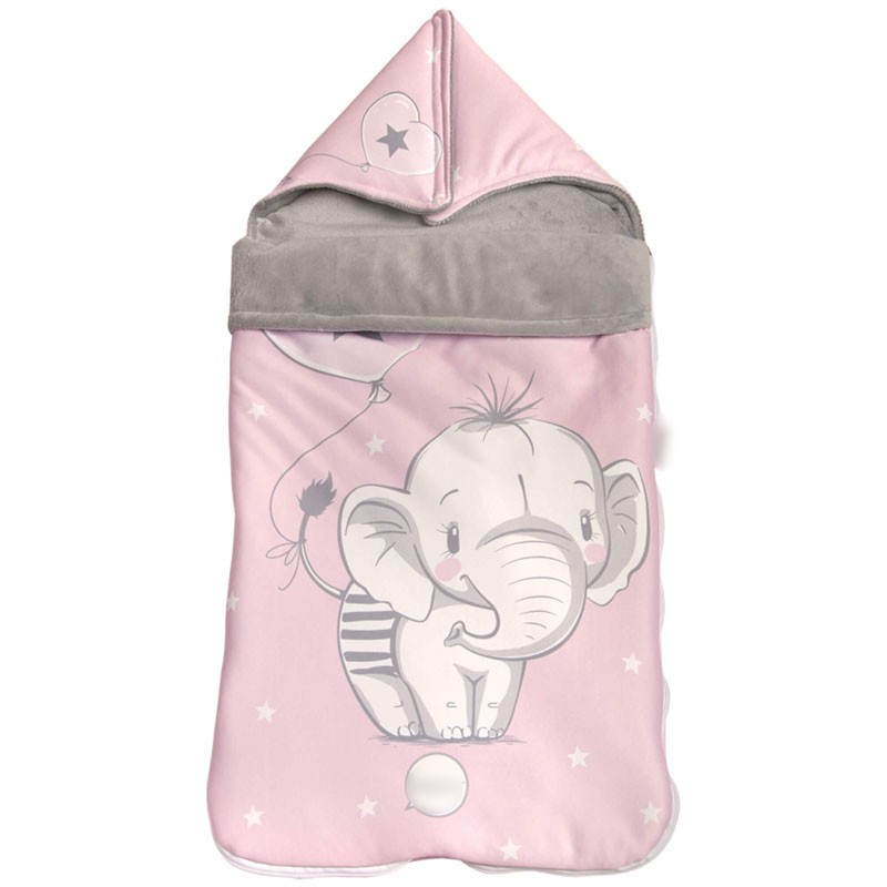 Saco Capazo Cuco Universal Polar Entretiempo Elefante Rosa