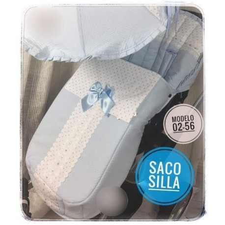Saco Silla Nurse Intrepid, Jane, Bugaboo, Universal 02-56 Piqué Azul, Rosa, Blanco, etc con plumeti