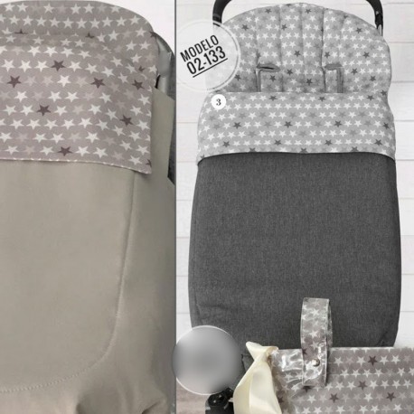 Saco Silla Bebecar Hip Hop XL, Bugaboo, Bebecar, Universal 02-133 Loneta Gris o Cámel y Estrellas