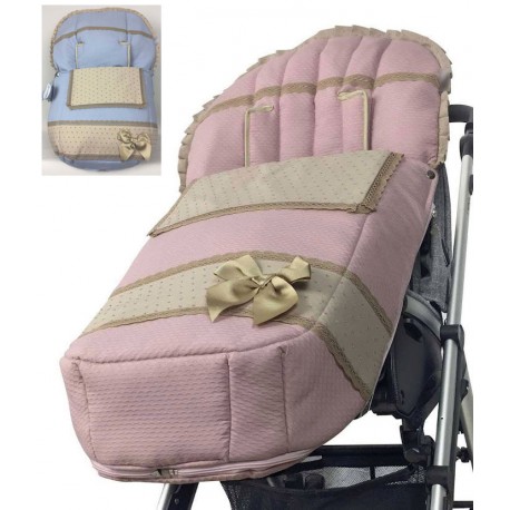 Saco Silla Bebecar Hip Hop Tech, Bugaboo, Bebecar, Universal 02-150 Piqués Empolvados (Rosa y Azul) y Plumeti Cámel