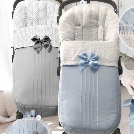 Saco Silla Concord Neo, Bugaboo, Bebecar, Universal 02-172 Plumeti blanco gris, rosa, celeste y piqué