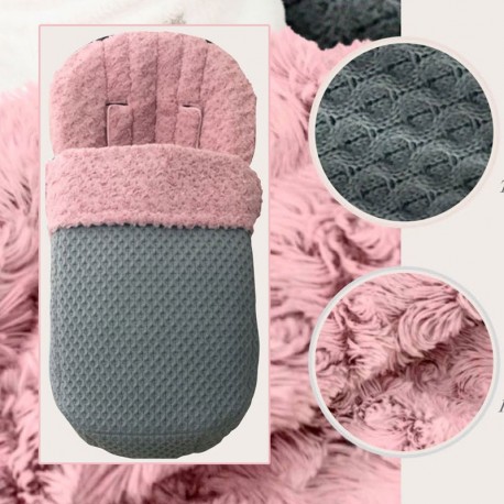 Saco Silla Jane Kawai, Bugaboo, Bebecar, Universal 02-181 Pelo Rosa, Azul, Gris, Cámel con Punto Gris