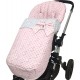 Saco Silla Jane Carrera, Bugaboo, Bebecar, Universal 02-187 Piqué Nido Estampado Flamencos Rosa Gris