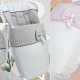 Saco Silla Recaro Sadena, Bugaboo, Bebecar, Universal 02-219 Piqué y Plumeti Rosa, Gris, Azul
