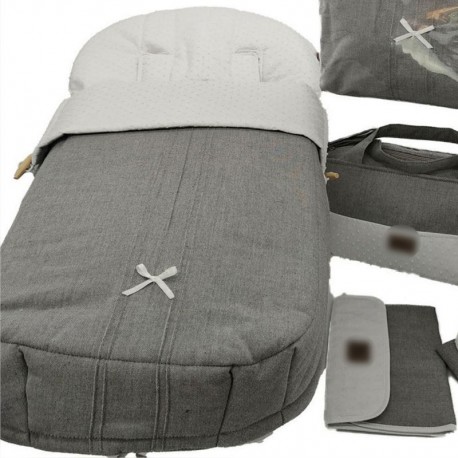 Saco Silla Maxi-Cosi Adorra Leona, Bugaboo, Bebecar, Universal 02-234 Loneta Gris y Plumeti