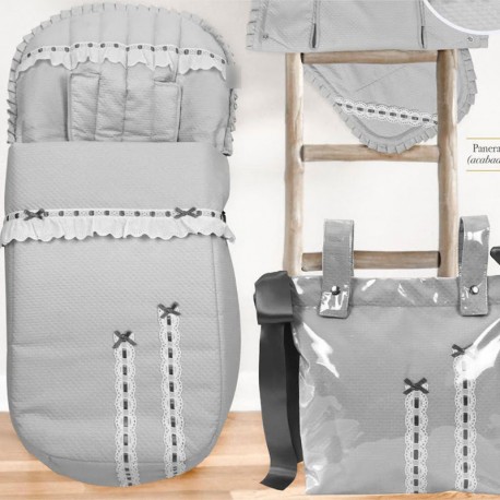 Saco Silla Asalvo Flight, Bugaboo, Bebecar, Universal 02-242 Piqué Gris, Rosa, Celeste, Cámel con Pasacinta