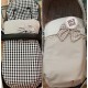 Saco Silla Britax Romer Strider, Jane, Bugaboo, Variantes Vichy Blanco Negro con Gris y Polipiel Gofrada Cámel