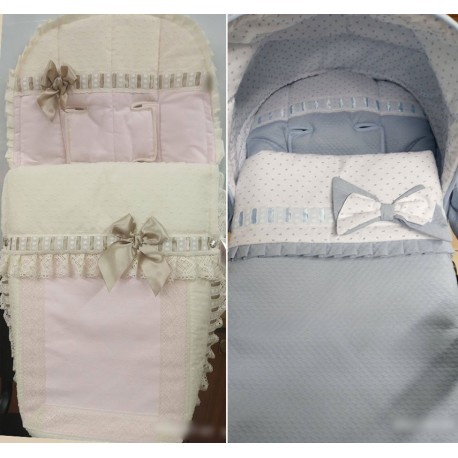 Saco Silla Graco Breaze Evo XT, Bebecar, Bugaboo, Variantes Rosa Beige con Camel y Azul empolvado con blanco
