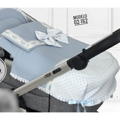 Colcha Opción Capazo Chicco Trio I-Move, Bugaboo, Bebecar, Universal 02-162 Azul, Rosa, Gris, etc