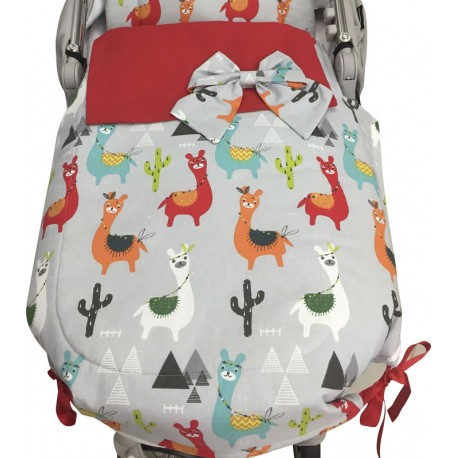 Colcha Opción Capazo Concord Sleeper, Bugaboo, Bebecar, Universal 02-188 Loneta LLamas