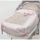 Colcha Opción Capazo Jane Micro, Bugaboo, Bebecar, Universal 02-190 Flores Piqué Rosa