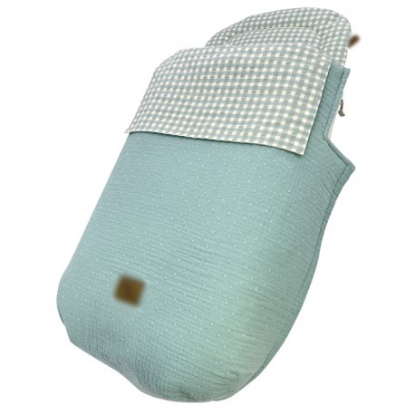 Colcha Opción Capazo Jane Slalom, Bugaboo, Bebecar, Universal 02-207 Vichy y Plumeti Verde