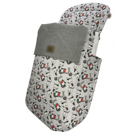 Colcha Opción Capazo Bebecar BX3, Bugaboo, Jane, Universal 02-216 Estampado Vespa