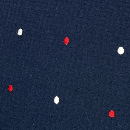 Marino y Bodques Bordados Blancos y Rojos