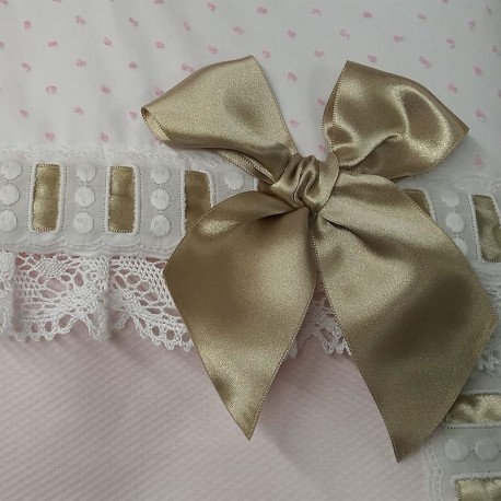 Piqué Nido Rosa y Plumeti Blanco Rosa