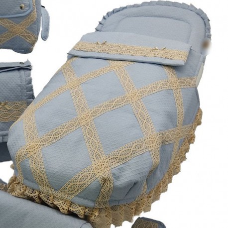 Colcha Opción Capazo Bebecar Ip Ip Prive, Bugaboo, Jane, Universal 02-226 Azul, Rosa, Beige, Cámel, Gris