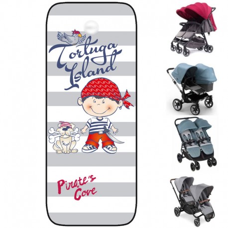 Funda Silla Gemelar Jane Baby Monsters Bugaboo (Twinlink, easy kuki twin, donkey) Niño pirata
