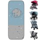 Funda Saco Silla Gemelar Jane Baby Monsters Bugaboo (Twinlink, easy kuki twin, donkey) Elefante Azul