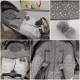 Saco Silla Stokke Xplory X, Jane, Chicco, Universal Estrellas y Polipiel Gofrada Gris