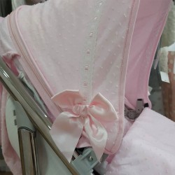 Capota Bebecar Spot Plumeti Rosa y Pasacinta Estrecho