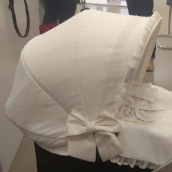 Capota Jane No Extensible Plumeti Beige Crema y Puntilla