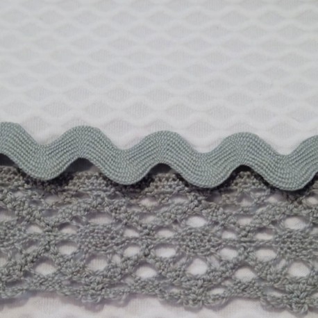 Piqué Nápoles Blanco, Puntilla Gris