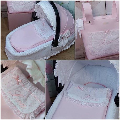 Vestir Fundas Chicco Trio Living Polipiel Rosa con Plumeti y Cubre