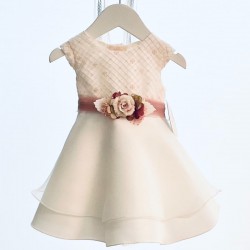 Vestido Bebé Bautizo Arras Boda Ceremonia Niña Modelo 33187 de 3 a 36 meses Rosa