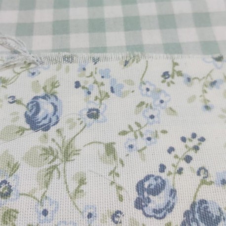 Loneta Estampada y Vichy Verde