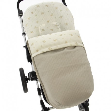 Saco Silla Baby Monster Kuki Twin, Bugaboo, Jane, Gemelar Ecopiel y Pelo Gris 07-1000