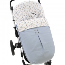 Saco Silla Bebecar B3, Bugaboo, Jane, Gemelar Ecopiel Blanco y Pelo Gris 07-1000