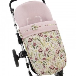 Saco Silla Bebecar BR, Bugaboo, Jane, Gemelar Ecopiel Gris con Estampado Globos o Pelo 07-1008
